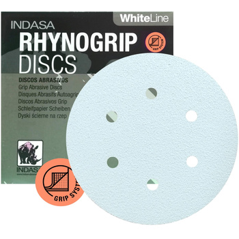 Rhynogrip INDASA White Line Krążki Ścierne Rzep 150mm 6H P- 150