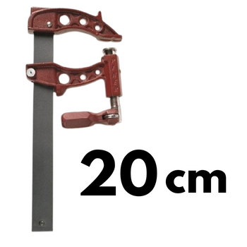 Ścisk stolarski, ślusarski Maxipress F-20cm max. siła nacisku 900kg, ramię 12cm, szyna 35x8mm PIHER P60020