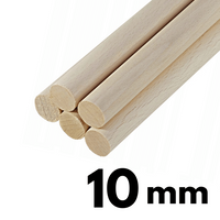 Kołek bukowy gładki fi 10mm ok. 1m