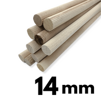 Kołek bukowy ryflowany fi 14mm 1m