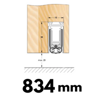 Uszczelniacz progowy Deventer DSD 1530 - długość 834mm próg opadający
