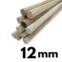 Kołek bukowy ryflowany fi 12mm 1m