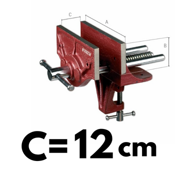 Imadło stolarskie przenośne 15cm H=5,5cm I=12cm maks. grubość blatu do montażu 52mm PIHER P54004