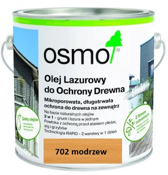 OSMO Lazura olejna do ochrony drewna MODRZEW 702 2,5L