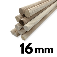 Kołek bukowy ryflowany fi 16mm ok. 1m