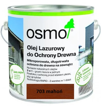 OSMO Lazura olejna do ochrony drewna MAHOŃ 703 0,75L