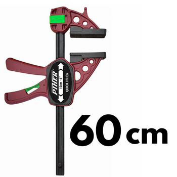 Ścisk stolarski Quick 60cm max. siła nacisku 150kg, ramię 8cm, szyna 19x6,3mm PIHER P52660