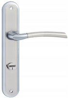 Klamka ZORBA długi szyld 72 mm łazienkowa WC, chrom satyna