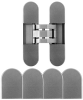 Zestaw zawias wpuszczany + 4 nakładki INVISACTA 300 3-D 60kg niklowany matowy