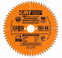 Piła tarcza do cięcia aluminium CMT ITK D=210 B=30(25) Z=64 (276.210.64M)