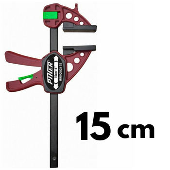 Ścisk stolarski Mini Quick 15cm max. siła nacisku 75kg ramię 6cm, szyna 13,9x4,4mm PIHER P52415