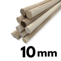 Kołek bukowy ryflowany fi 10mm 1m