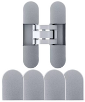 Zestaw zawias wpuszczany + 4 nakładki INVISACTA 300 3-D 60kg chromowany matowy