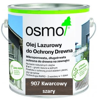 OSMO Olej lazurowy / Lazura olejna do ochrony drewna KWARCOWY SZARY 907 0,005L próbka